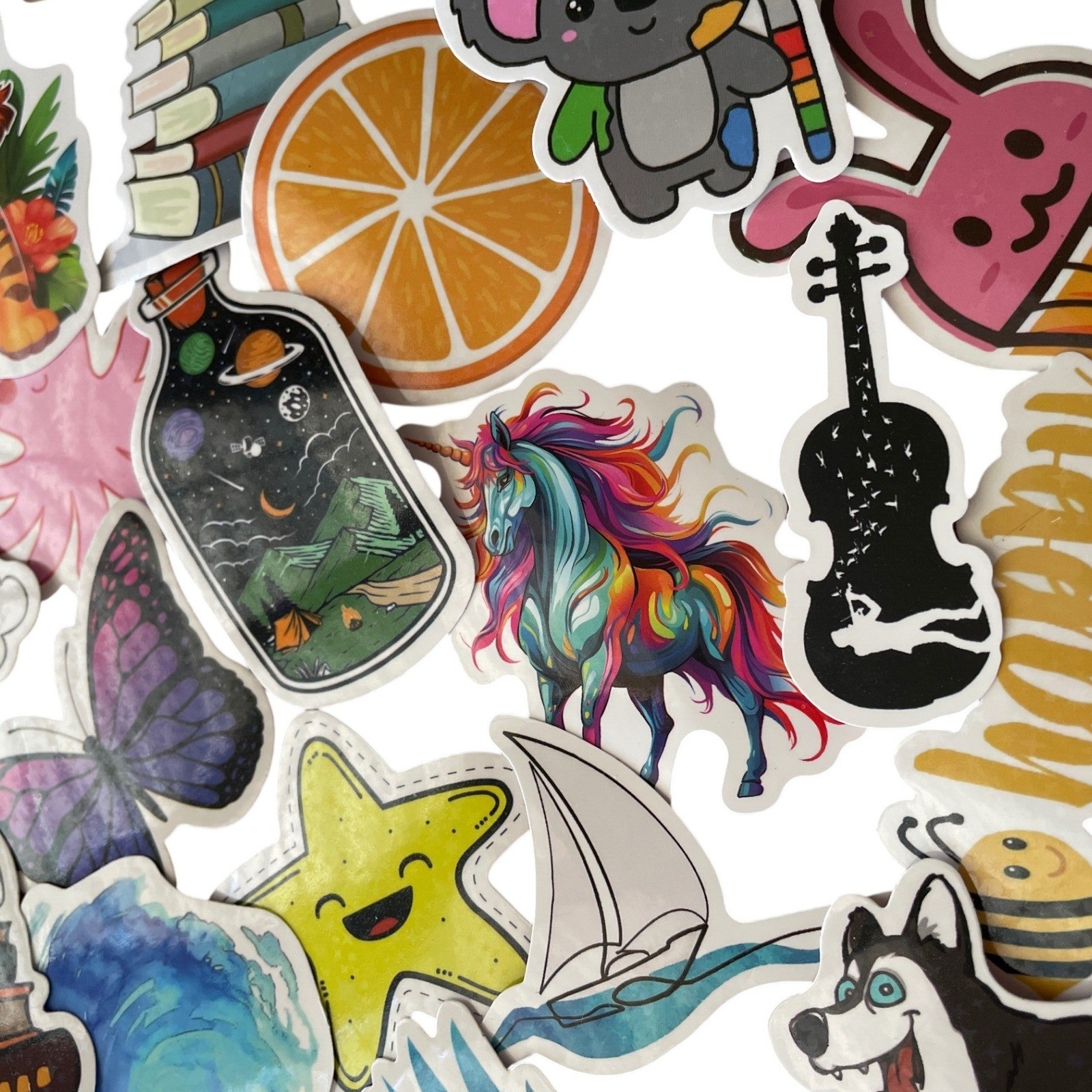 New 300+ Vinyl Stickers LOT Waterproof Fun Colorful Kawaii Animals Food Plants