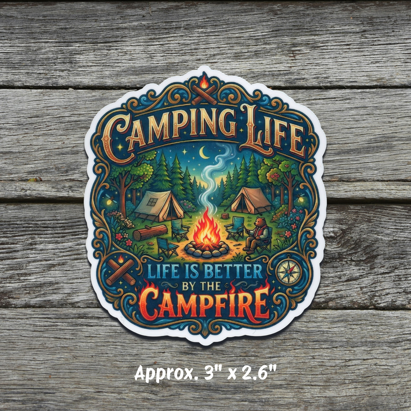 Camping Life Life Is Better By The Campfire Vinyl Sticker