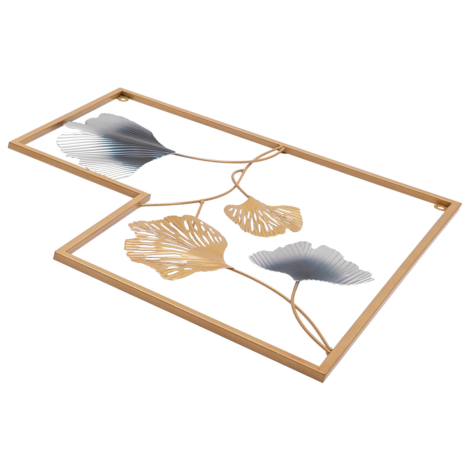 Wall Sculptures Home Decor Golden Ginkgo Leaf 3d Wall Metal Art For Home Decor