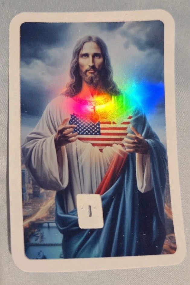 Jesus Christ Loves America Credit Debit ATM Card Skin Sticker Christian Trump US
