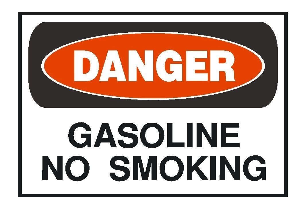 Danger Gasoline No Smoking OSHA Safety Sign Sticker D195