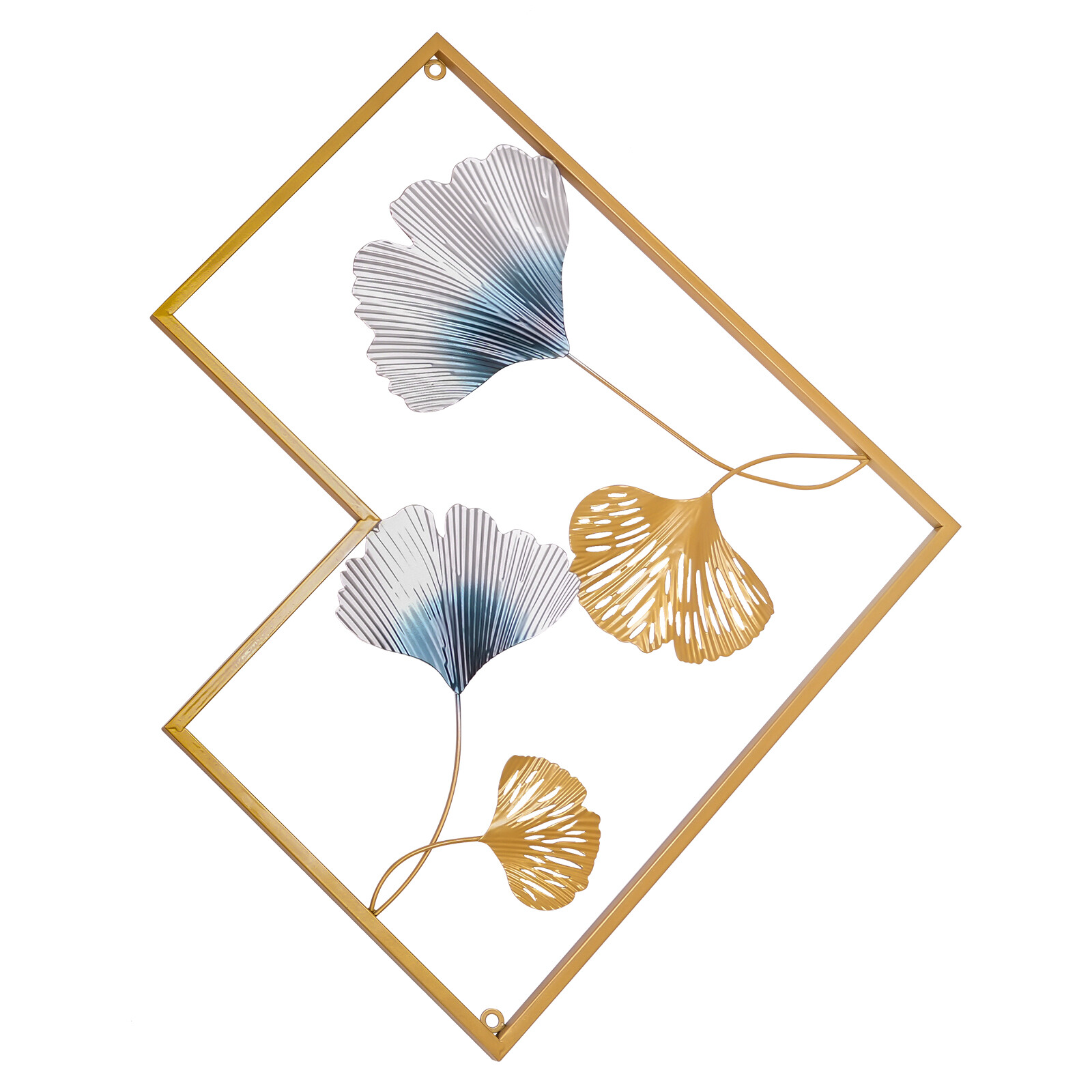 Wall Sculptures Home Decor Golden Ginkgo Leaf 3d Wall Metal Art For Home Decor