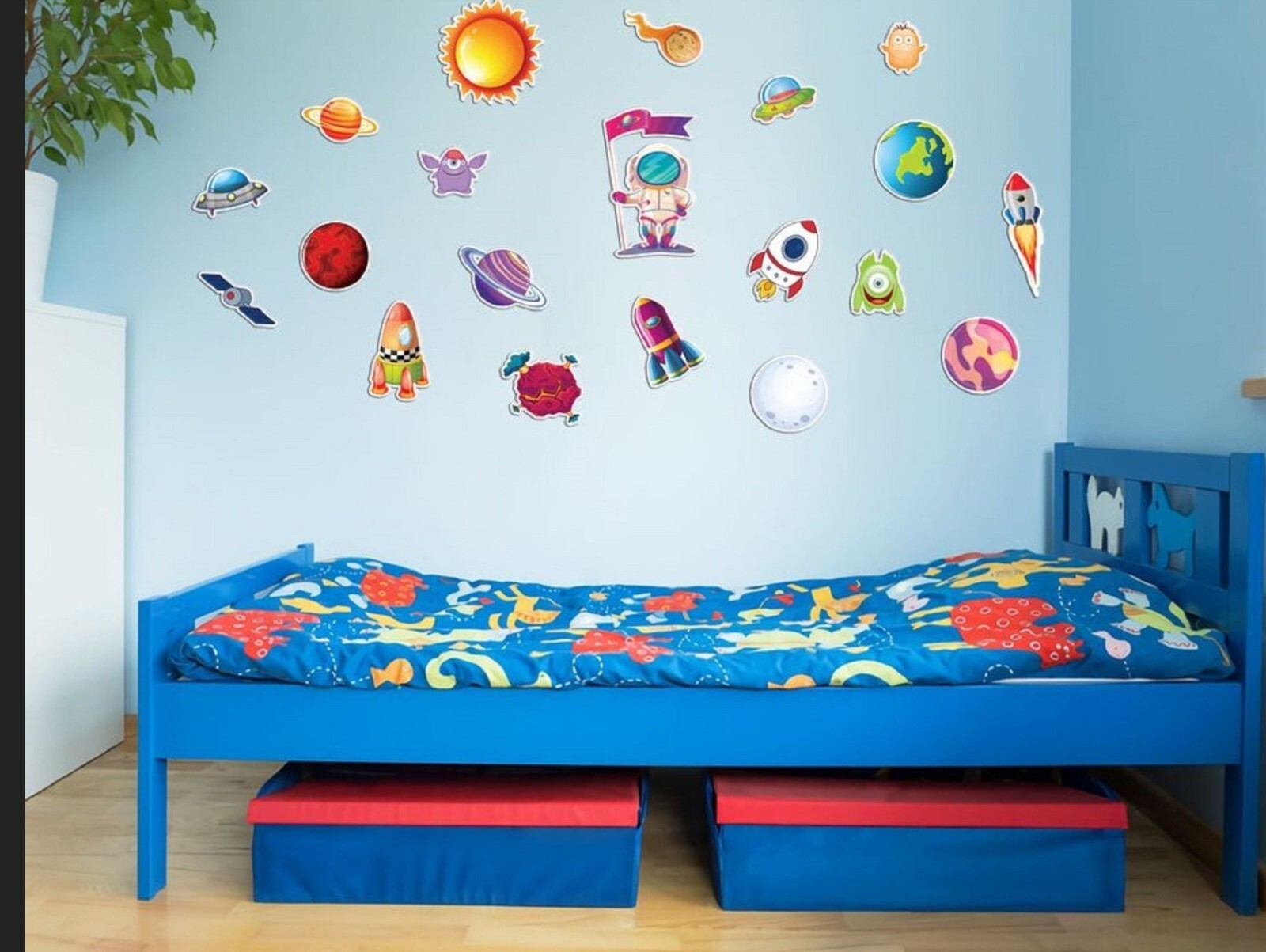 Kids room planet and space wall set , Astronaut,  planet, rocket , mdf wall set 