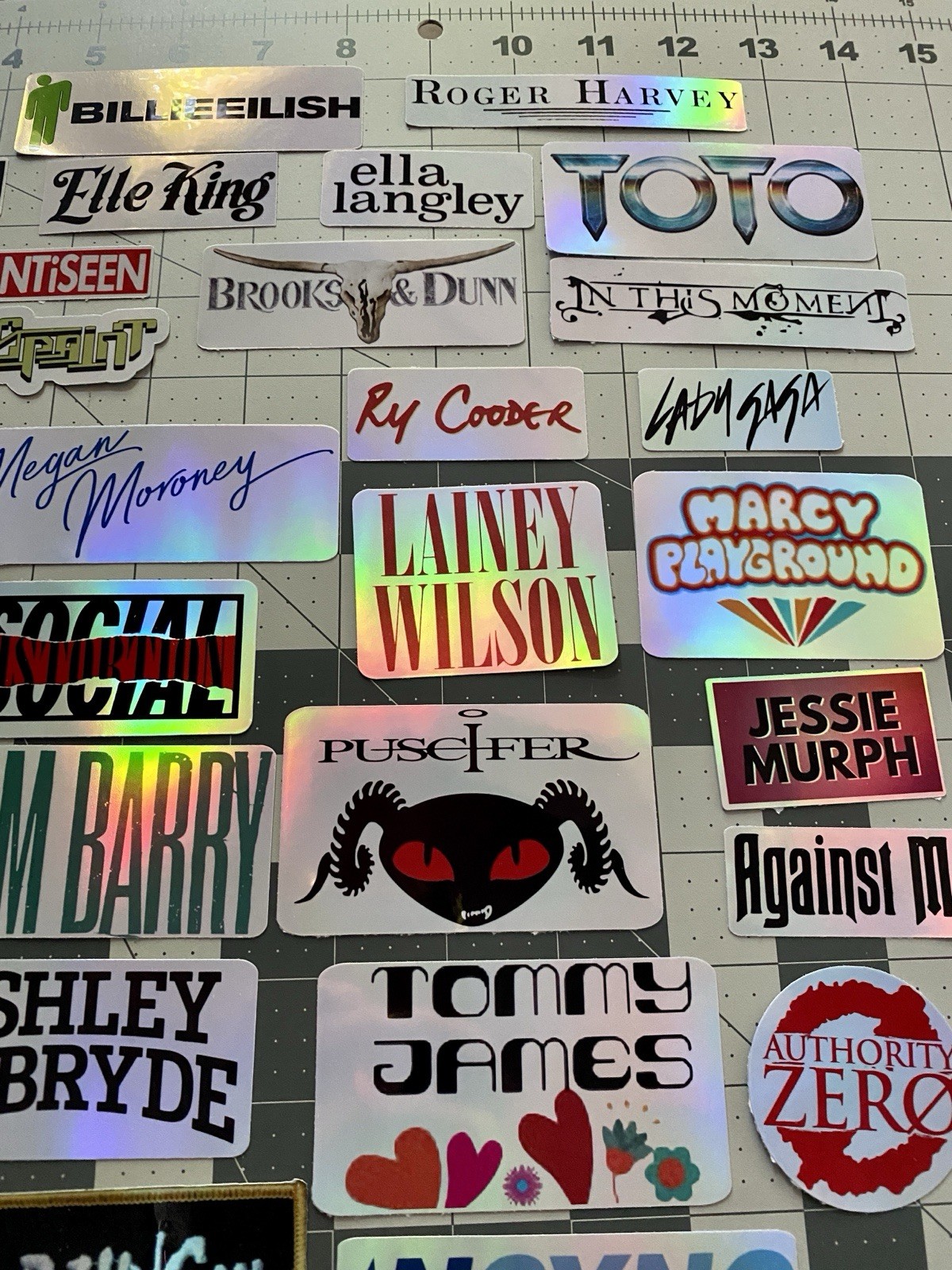 45 Rock Stickers Country R&B Pop Stickers Waterproof Holographic for Spec Order