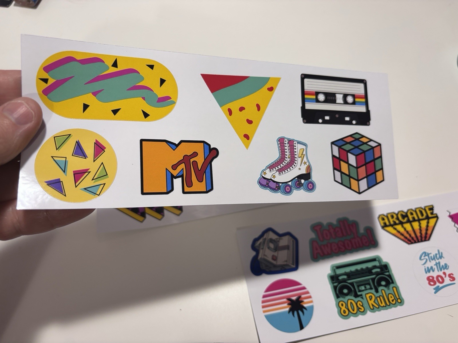 80's Themed Sticker Sheets, Retro 1980's Pop Culture Art, 80's Neon Aesthetic