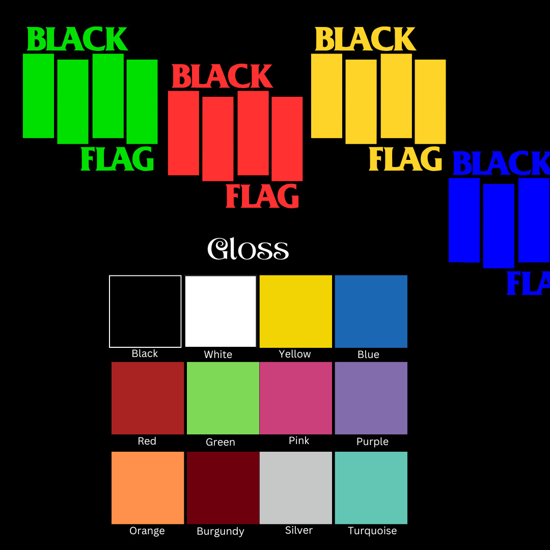 Black Flag Logo Vinyl Sticker – Punk Rock, Hardcore Music Decal 3"-10" UV Safe