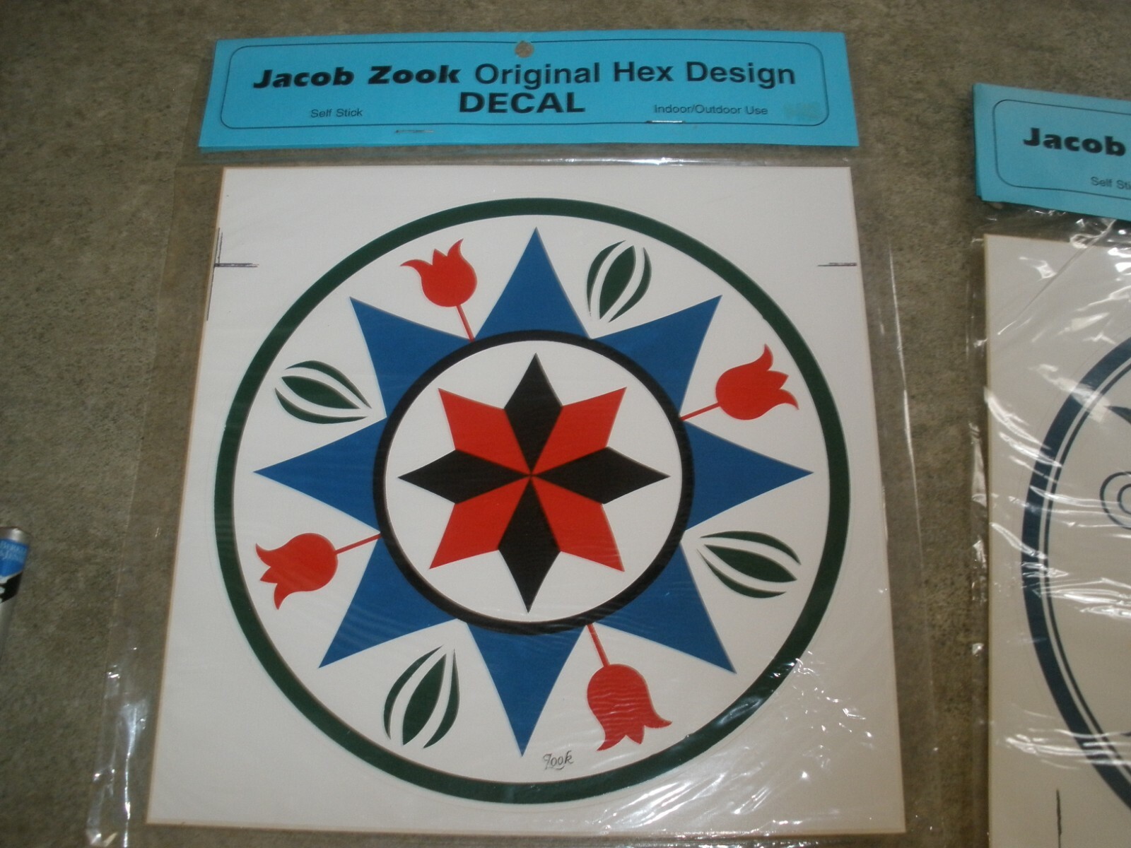 4 Different Jacob Zook Original Hex Design Decal Decals Indoor/Outdoor (GS1)