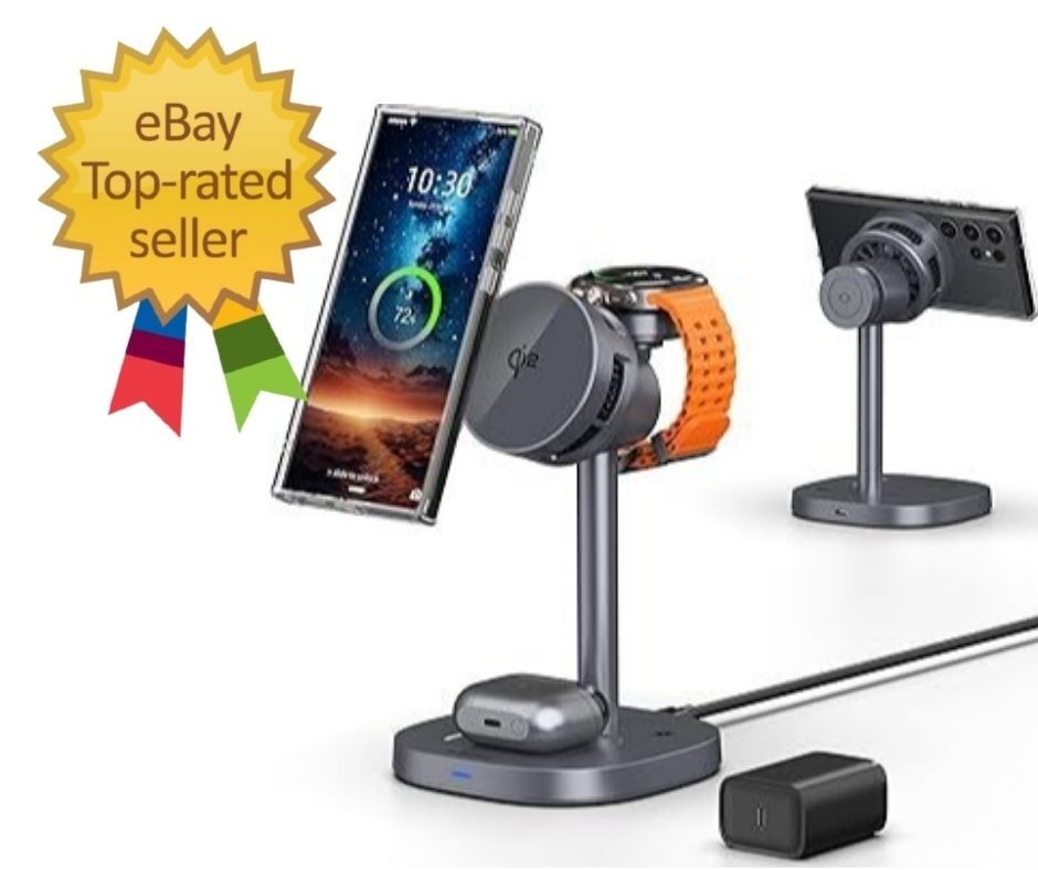 3-in-1 Magnetic Charging Station, Qi2 Wireless Charger for Samsung Galaxy & Watc