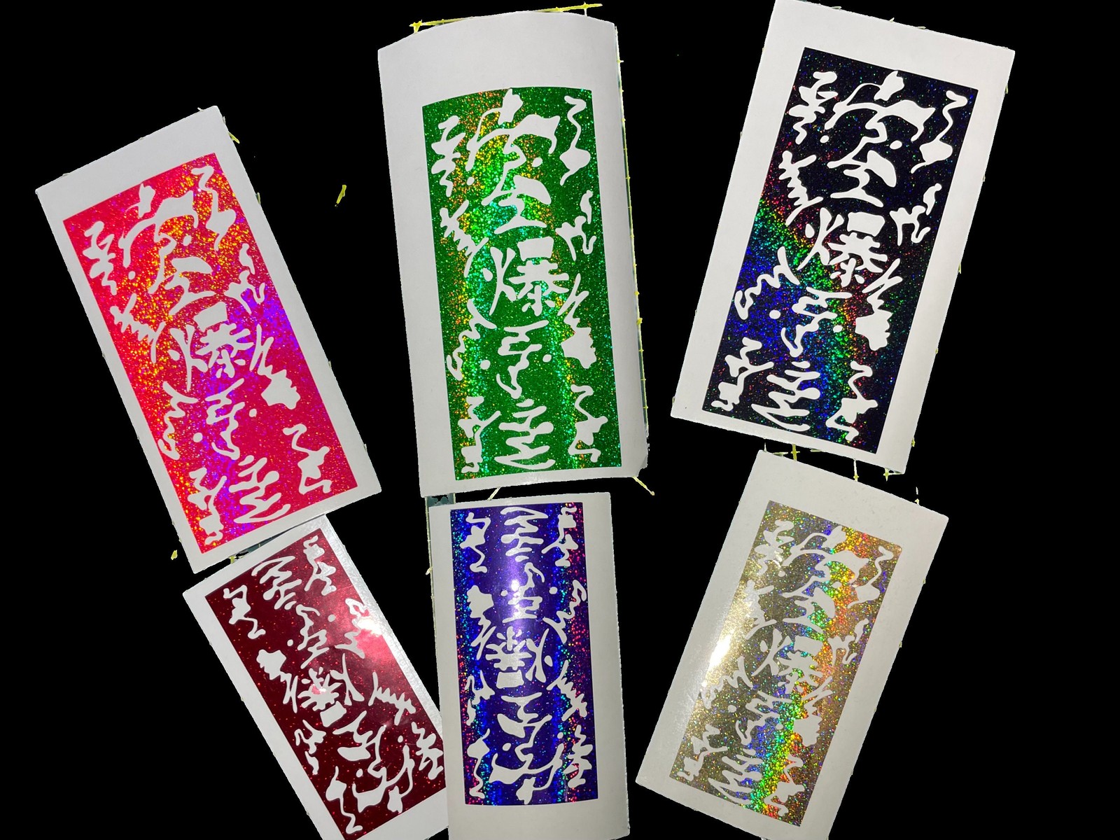 Reflective + Anime Explosive Tags Paperbomb Car Decal STYLE 2, 55+ colors