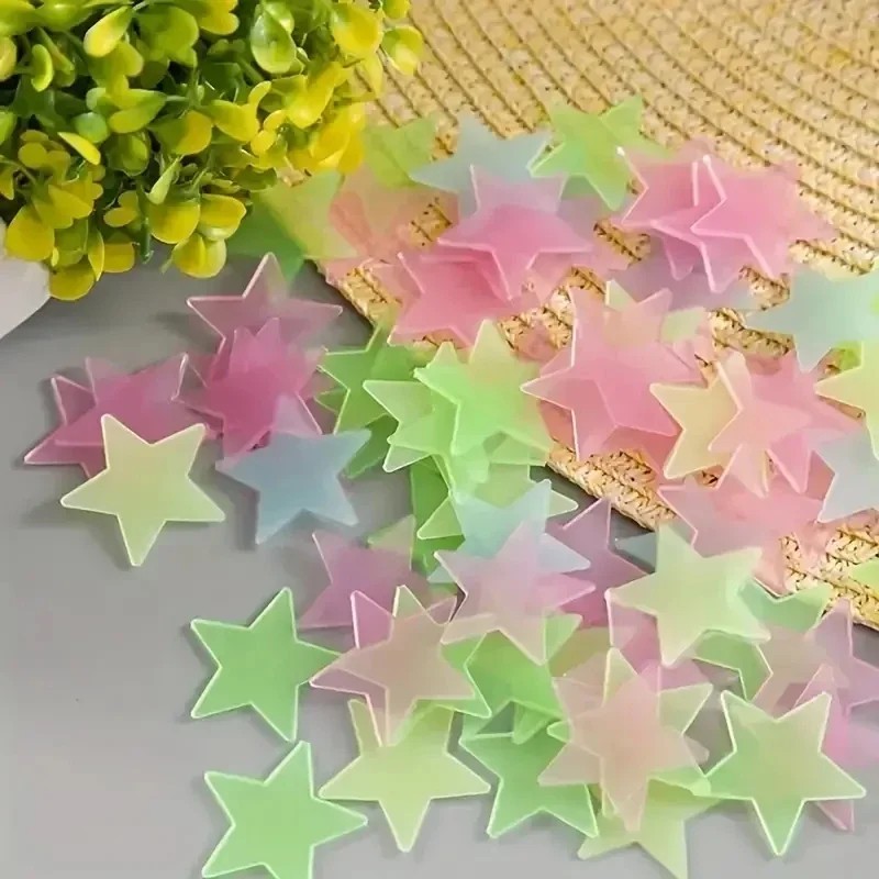 3D Luminous Glow In The Dark Fluorescent Decals Star Wall Stickers