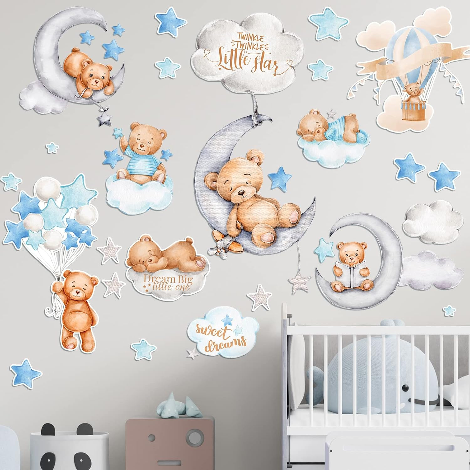 12 Sheet 78 Pcs Bear Highland Cow Wall Decals Cute Highland Cow Sticker Nurse…