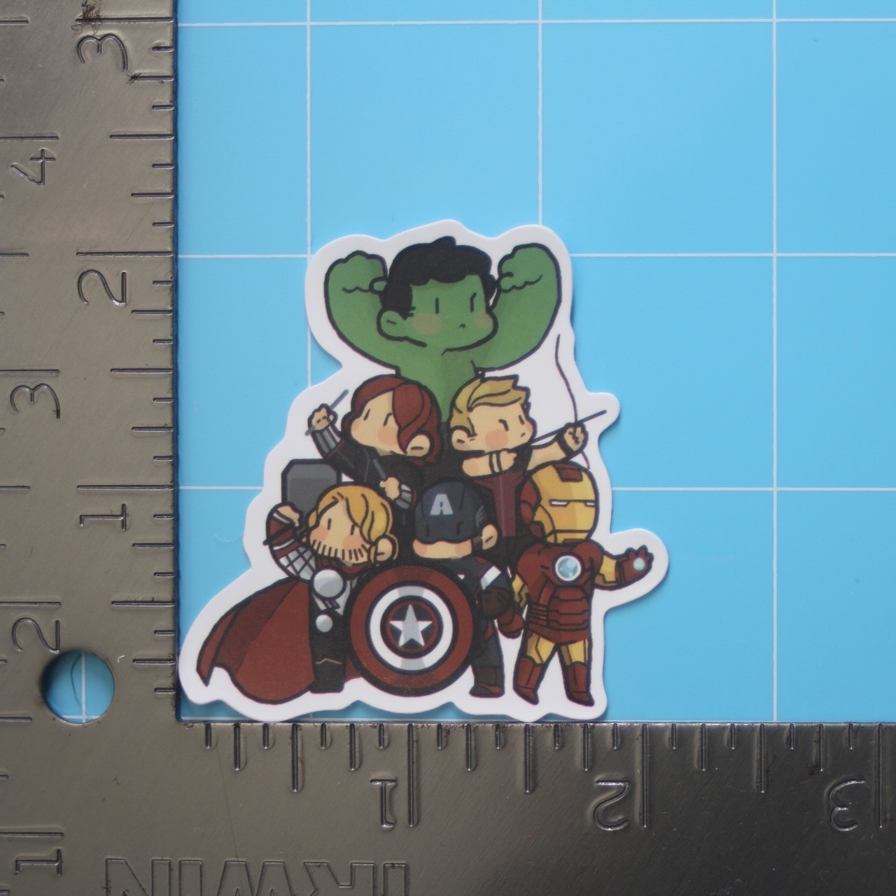 Marvel Universe Sticker (THE AVENGERS) MCU Superheroes, Gloss PVC Decal