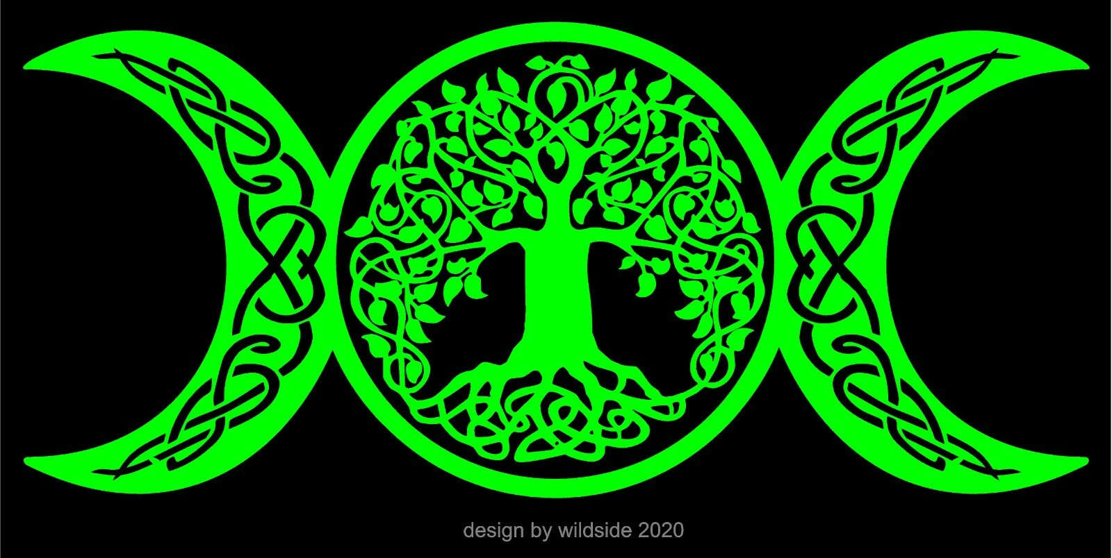 Triple Moon Goddess Decal Tree Of Life Wicca Pagan Witch vinyl altar sticker