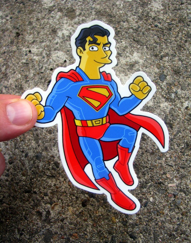Superman 2025 Movie Cartoon Sticker Skateboard Laptop DC Comics Decal