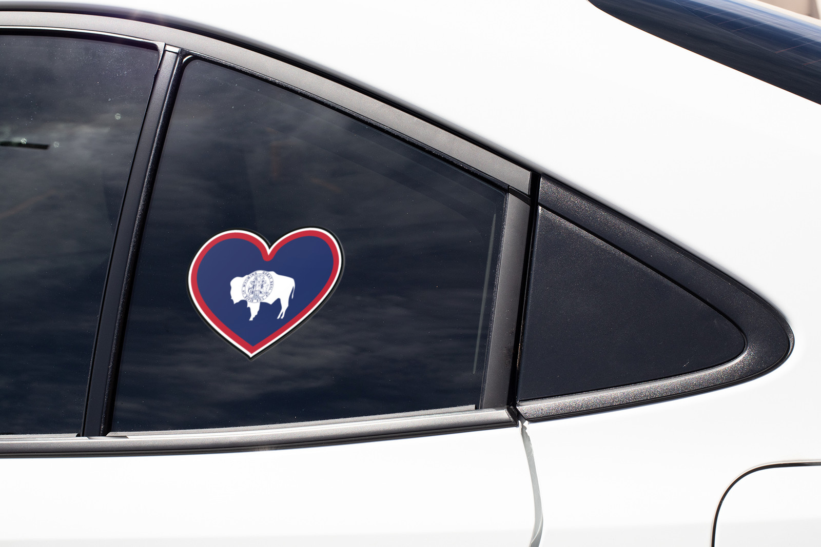 State of Wyoming Flag Heart Sticker Decal USA Wyoming State