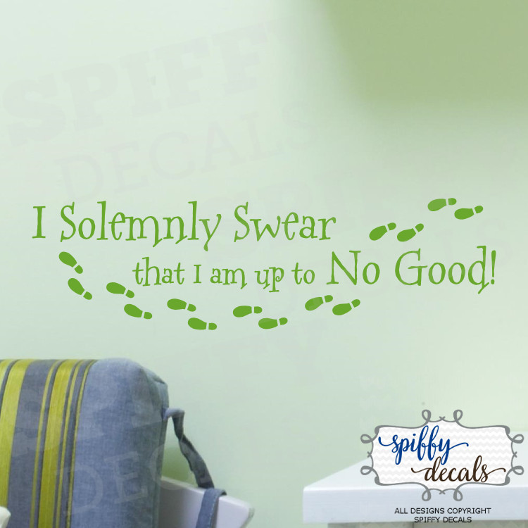 I Solemnly Swear I Am Up To No Good Footprints Vinyl Wall Decal HARRY POTTER