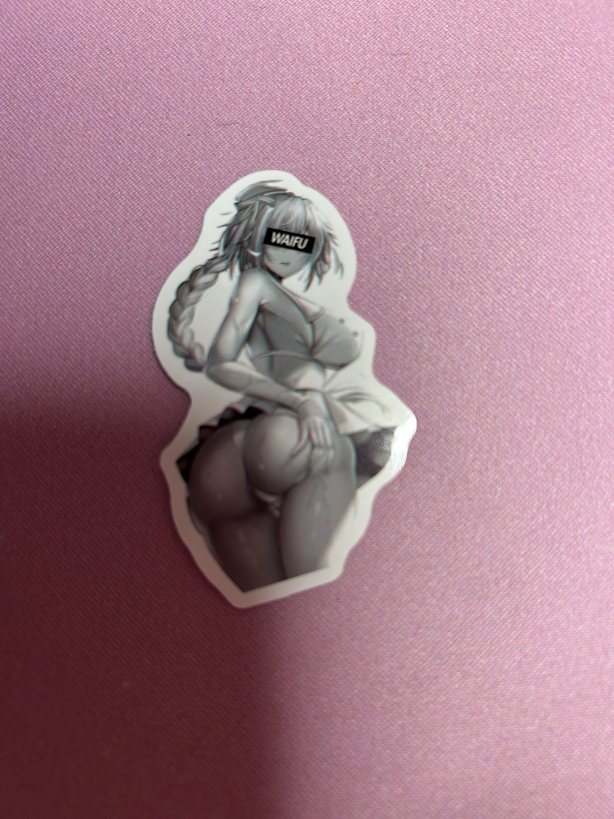 black and white waifu lewd stickers #2