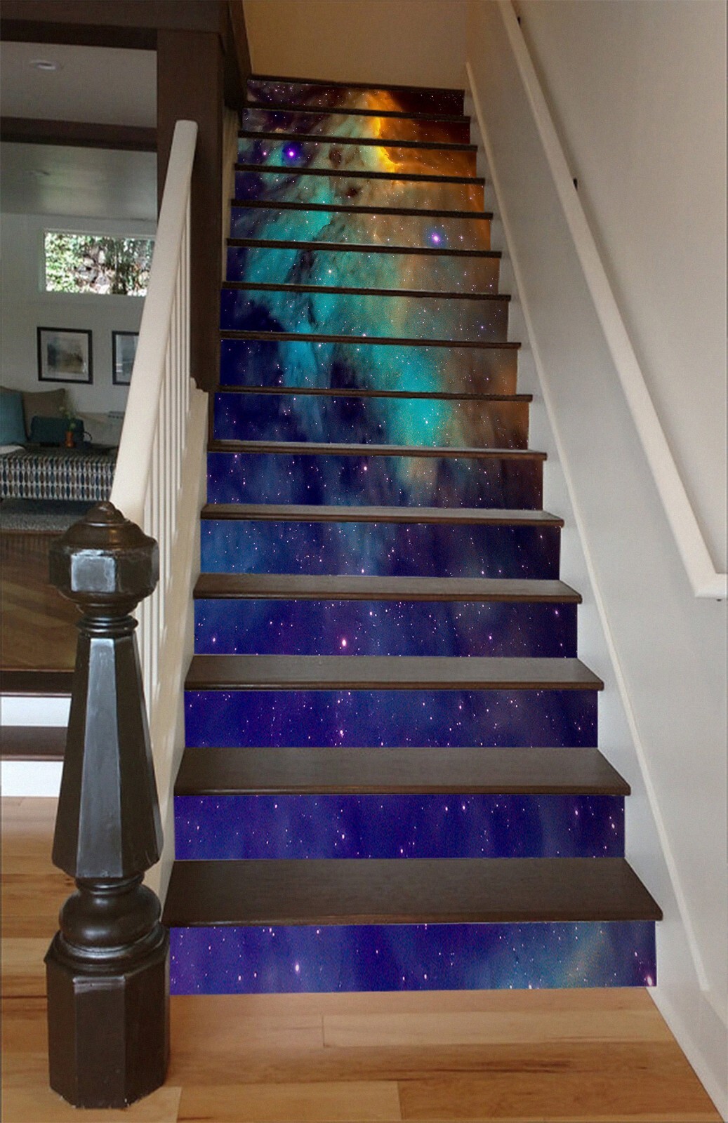 3D Blue Starry Sky 032 Stair Risers Decoration Photo Mural Vinyl Decal Wallpaper
