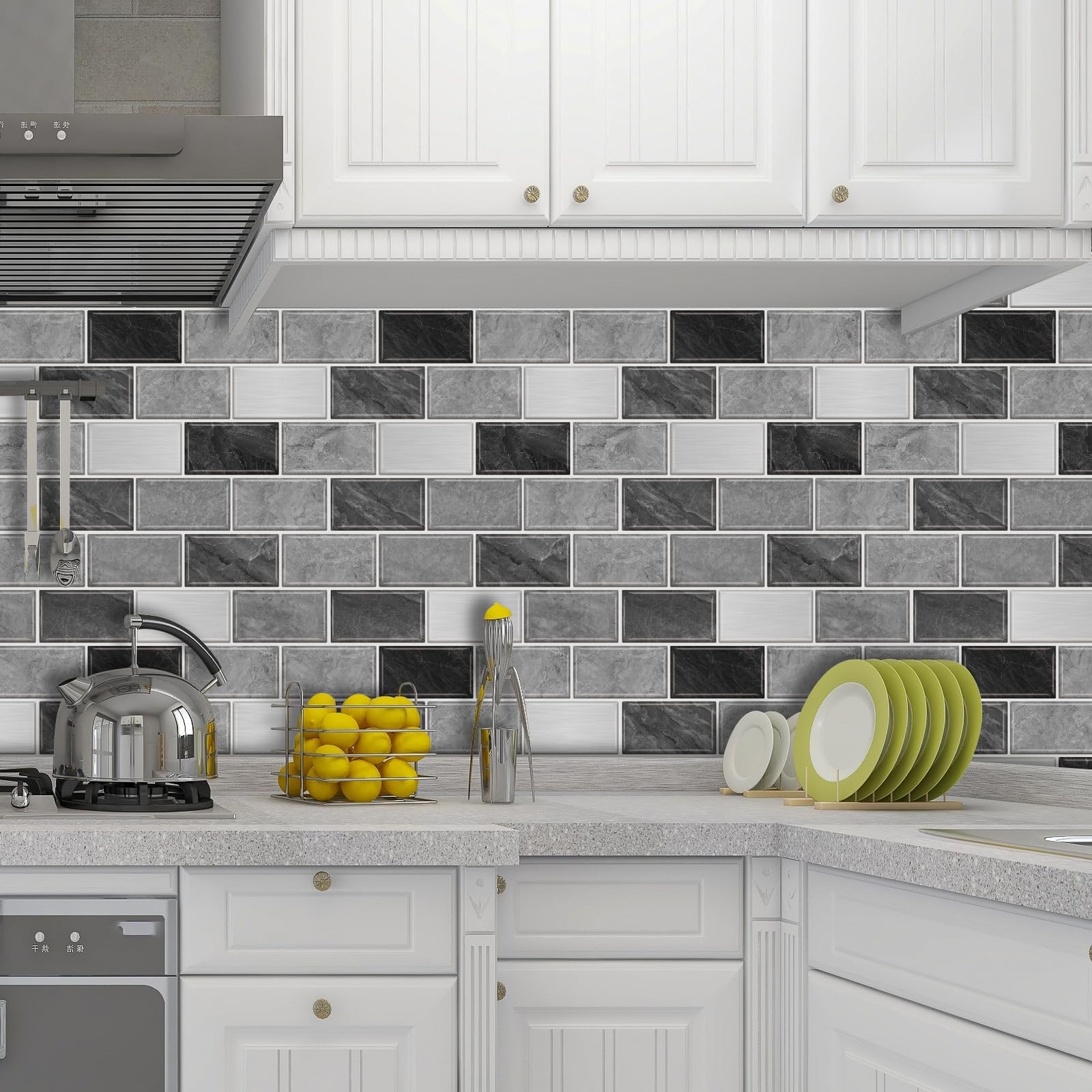 10Sheet Subway Tile Peel and Stick Backsplash for Kitchen,12"x12" Self Adhesi…