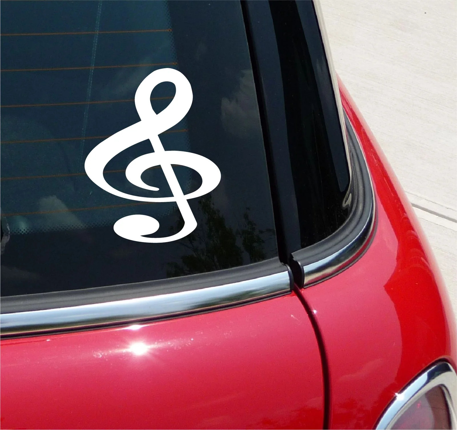 TREBLE CLEF G STICKER DECAL CAR WINDOW MUSIC NOTE SCHOOL BAND PRINTED