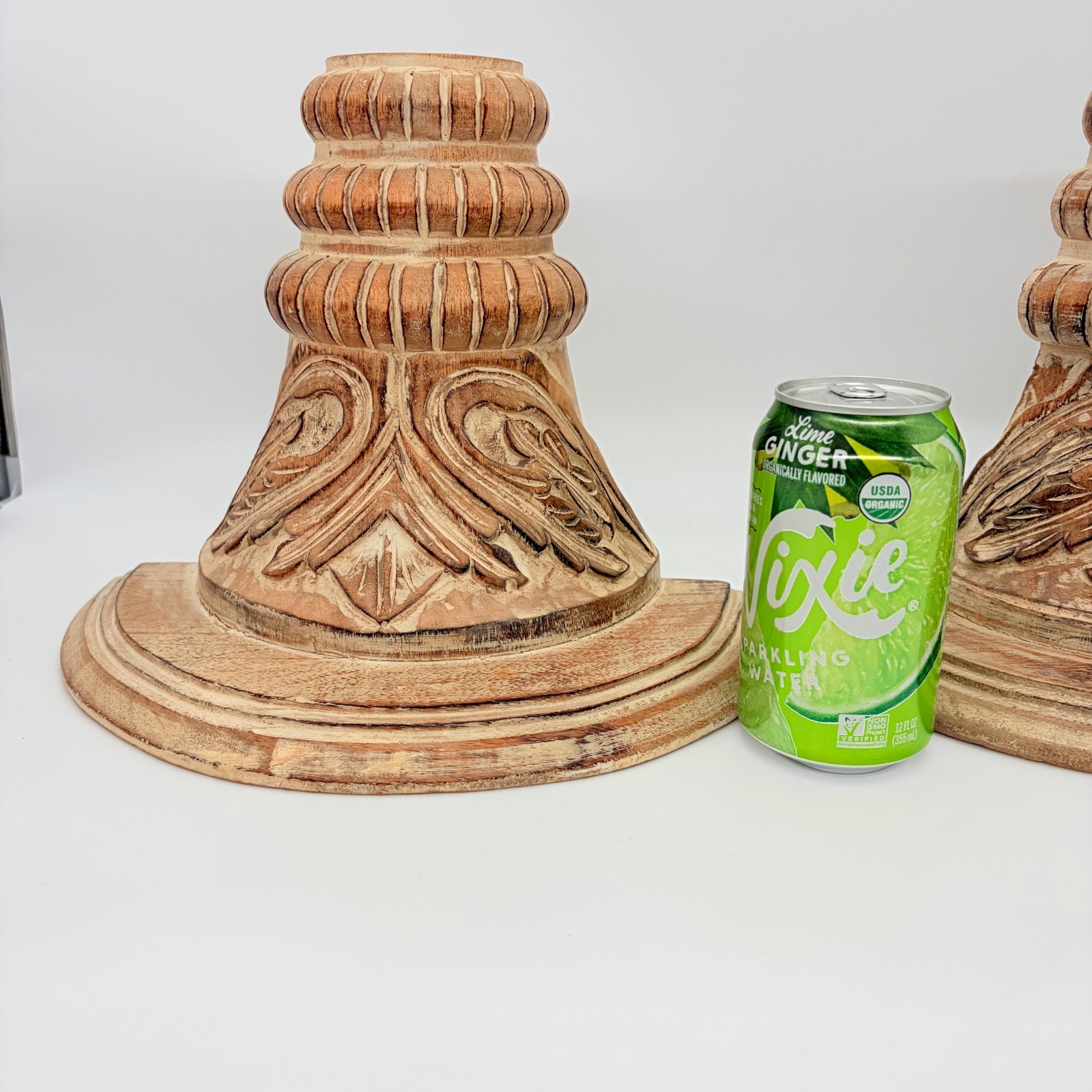 Wall Sconce Shelves Carved Wood Vintage Ornate Set of 2 made in India