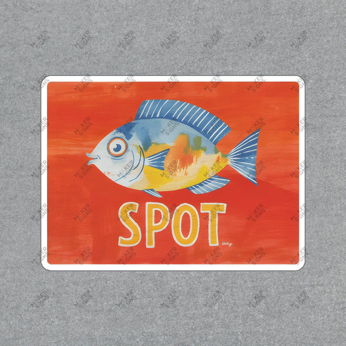 Whimsical Fish SPOT Art Print Colorful Modern Decor Perfect for Art #8062