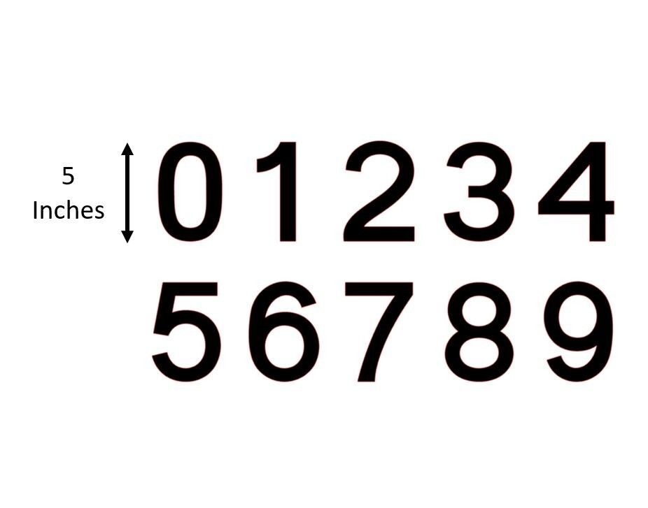 Large Number Stickers Mailbox Address 5" Vinyl Decal Building House Business Car