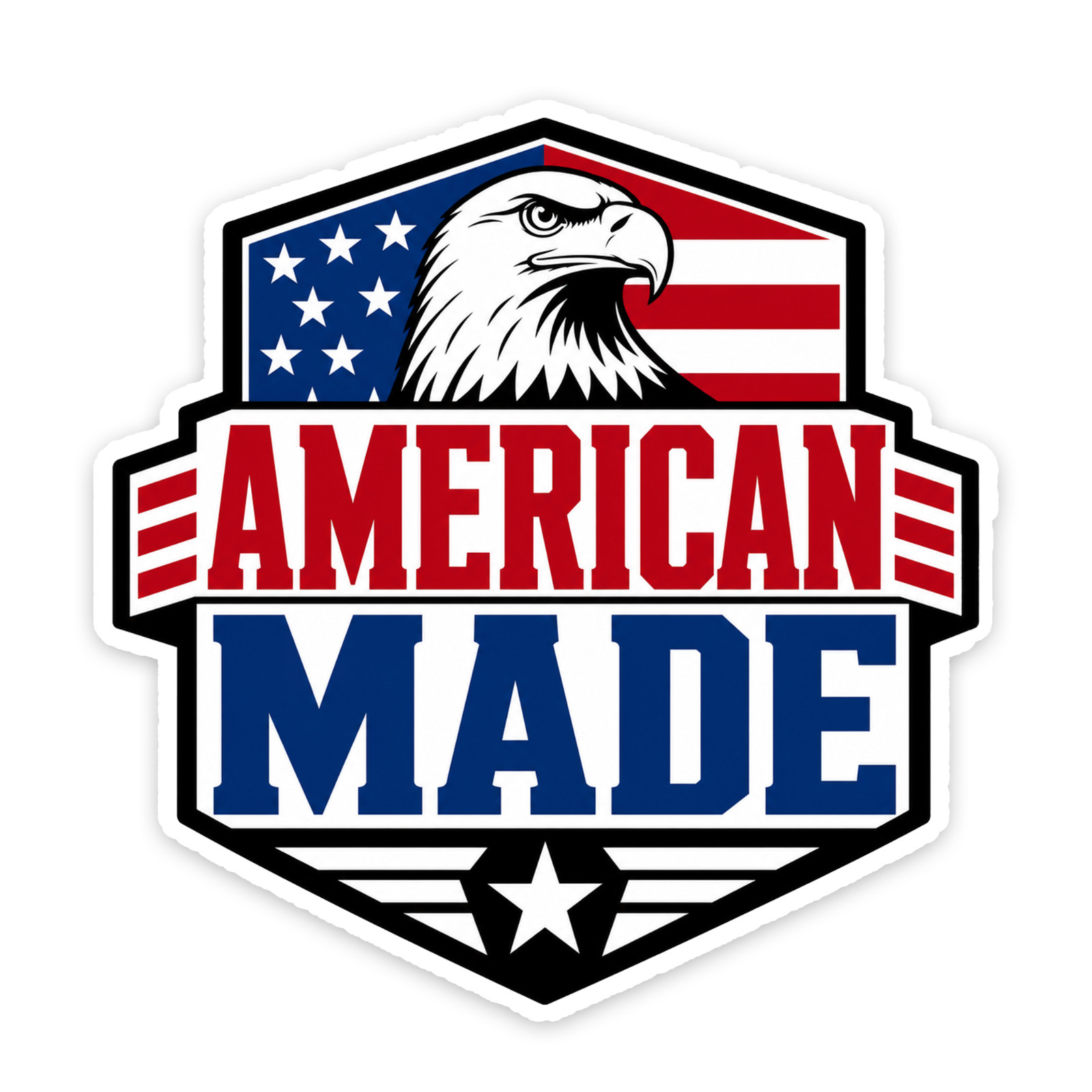 American Made Sticker 4 Inch Vinyl Decal Patriotic American Gun Safe Art