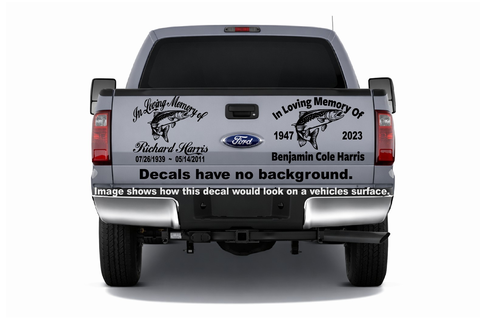 In Loving Memory – Fisherman Trout Sticker Decal Fishing Memorial Personalized