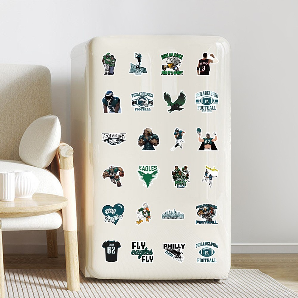 50 pcs Waterproof Vinyl Stickers Philadelphia Eagles Football Phone Luggage Car