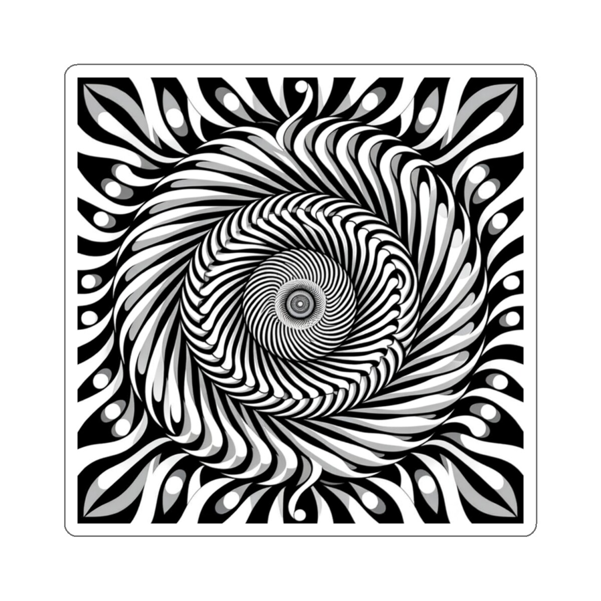 Sticker Optical Illusion Spiral Art Design 2×2 3×3 4×4 6×6