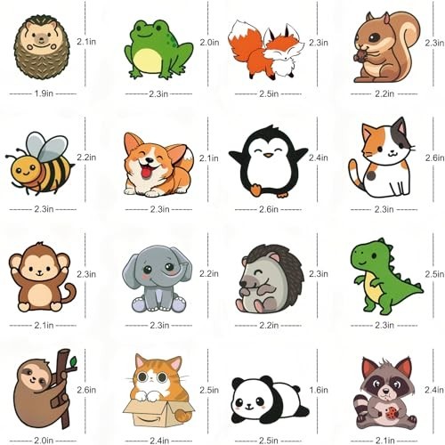 Cute Animal Stickers 200pcs Waterproof Vinyl Decals for Kids & Adults