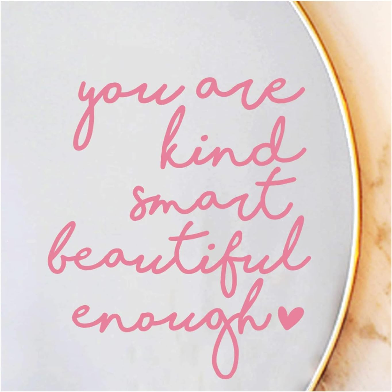 2 x Mirror Decal Vinyl, Car Mirror Decor, Mirror Sticker, Positive Pink