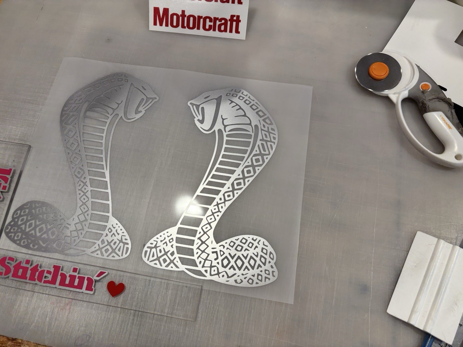 TWO Super Snake Cobra Die Cut Vinyl Decals (L/R Pair) Shelby Ford Mustang Bronco
