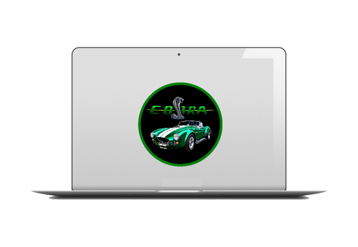 Car Classics "Cobra" – 4" Handcrafted Vinyl Decal Cooler Vehicle Laptop Tumbler