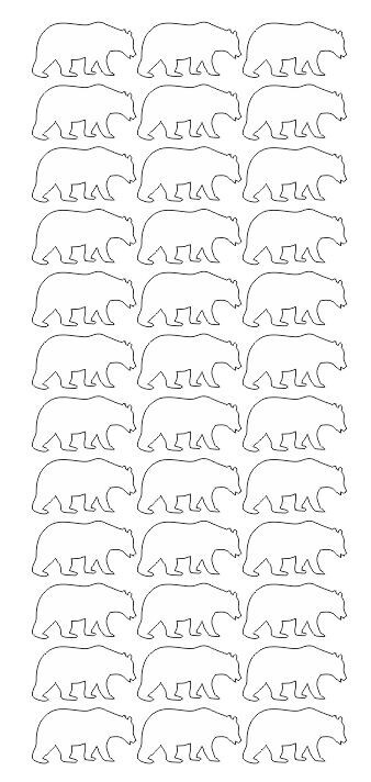 Bear Stickers Sticker White 1-1/4" DC16-010