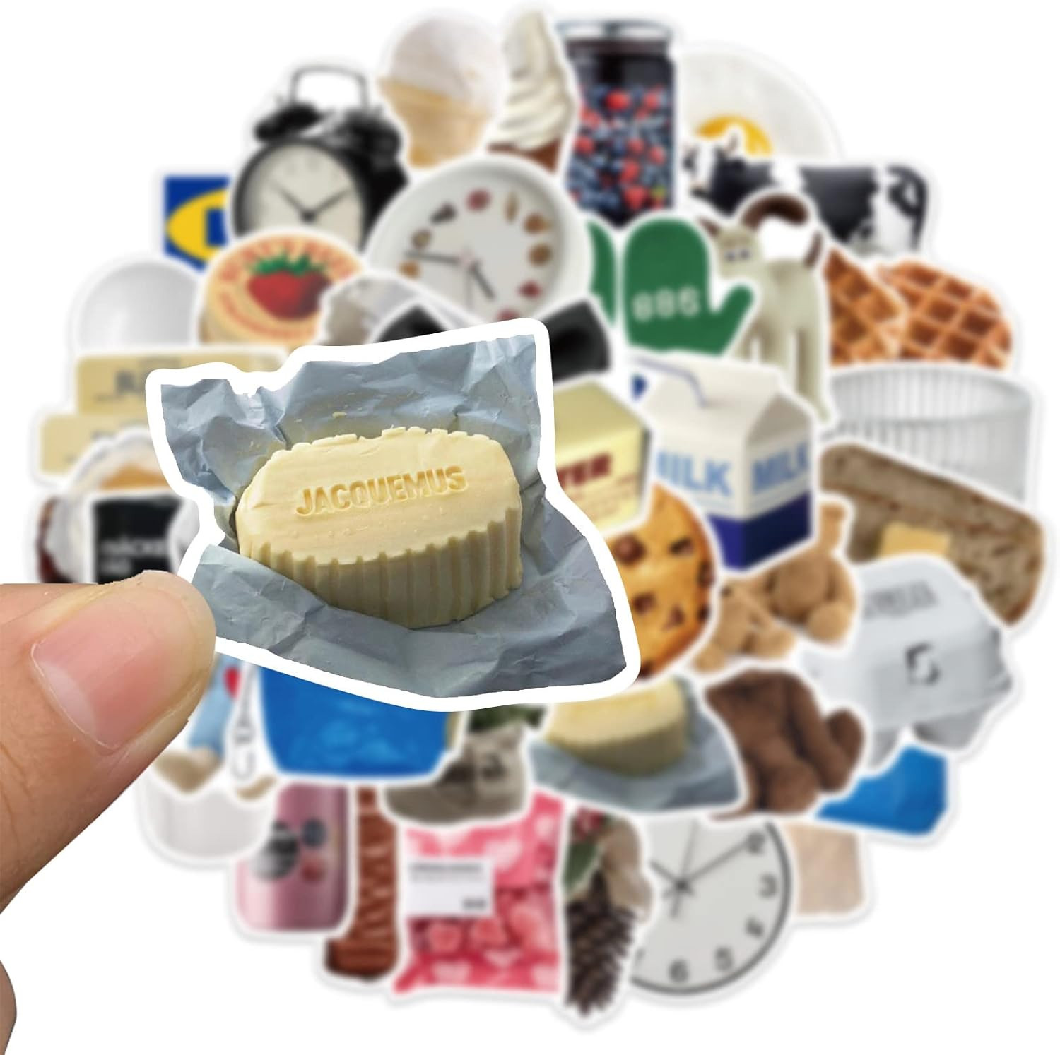 Milk Cookie Stickers, 50PCS Vinyl Waterproof Decals for Home Decor