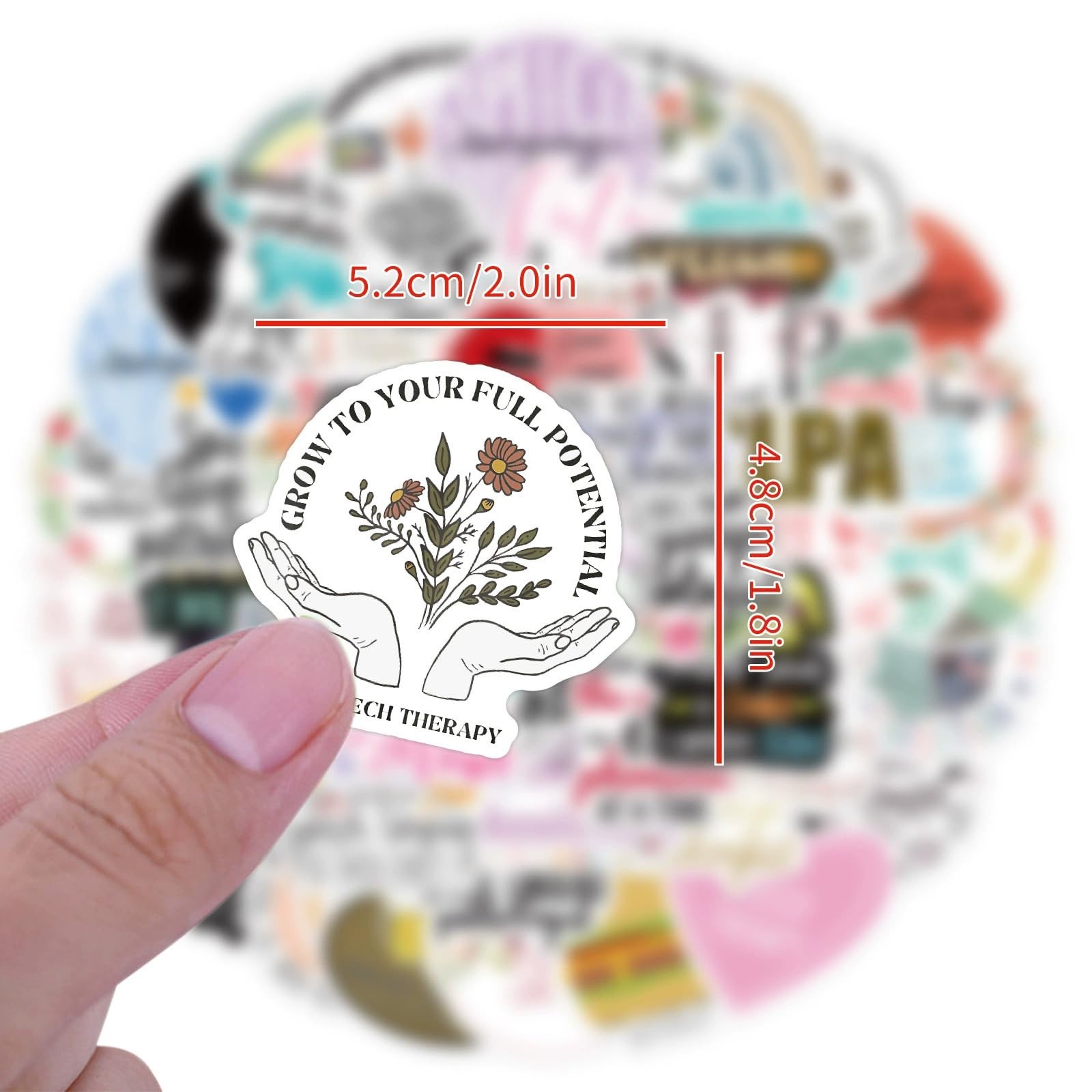 60PCS Speech Language Pathologist Stickers,SLP Waterproof Vinyl Sticker Slp