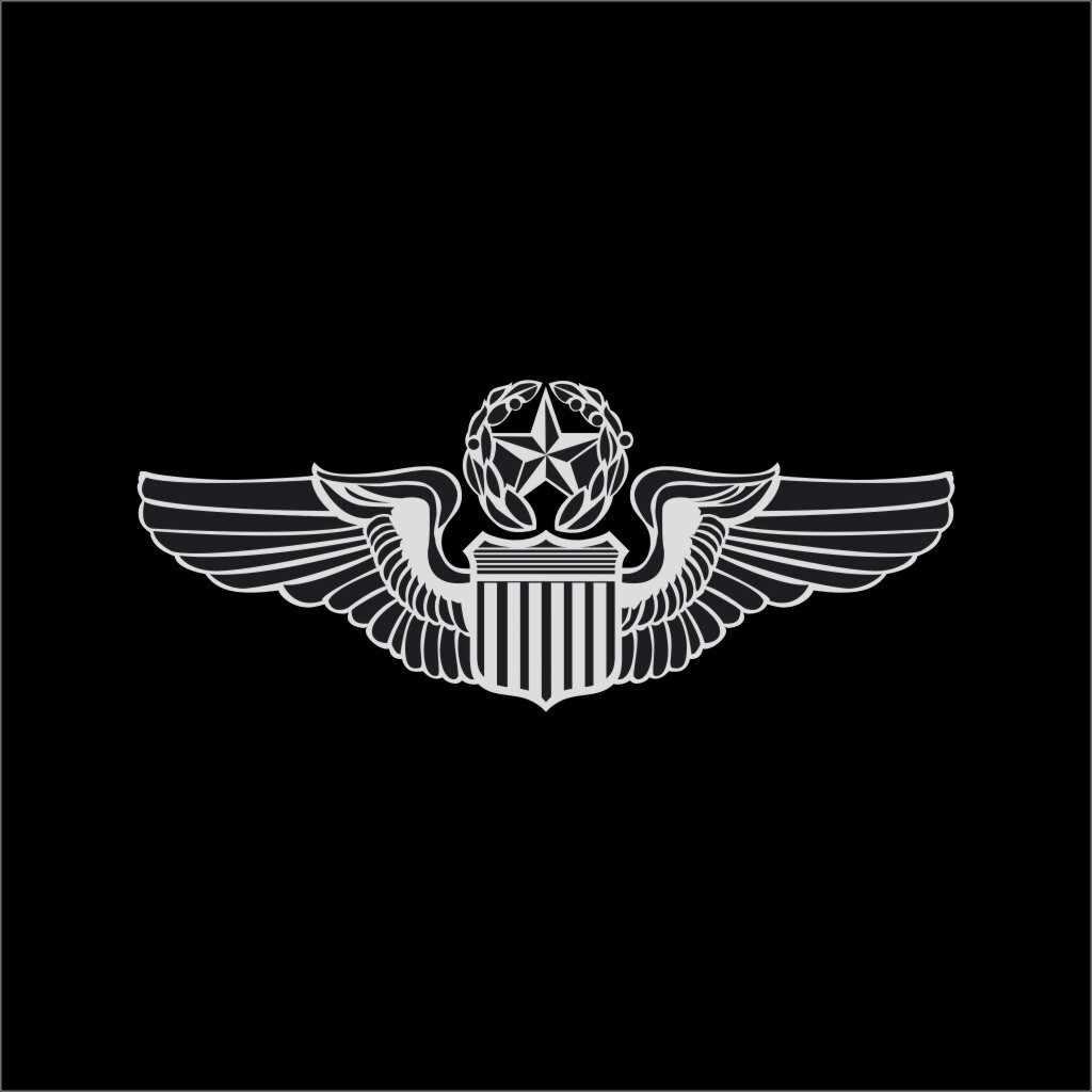 US Air Force Command Pilot Wings Military 1 Color Window Wall Vinyl Decal