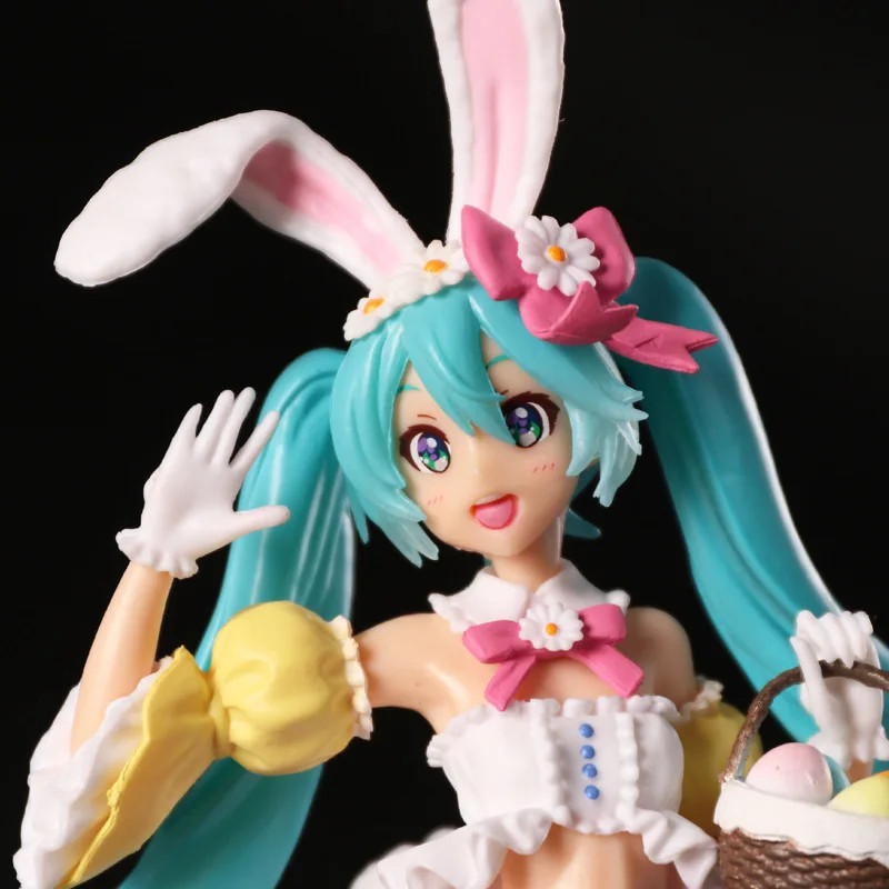 23CM Hatsune Miku Anime Figure Kawaii Pvc Model Doll Action Figurals Rabbit ears