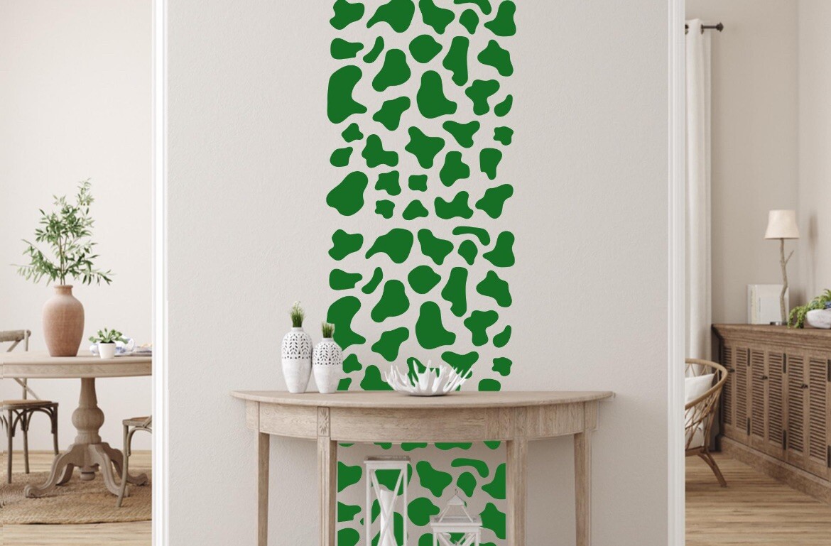 Cow Spots Wall Decals | 80" x 22" Peel and Stick Decor | Cow Print Decals