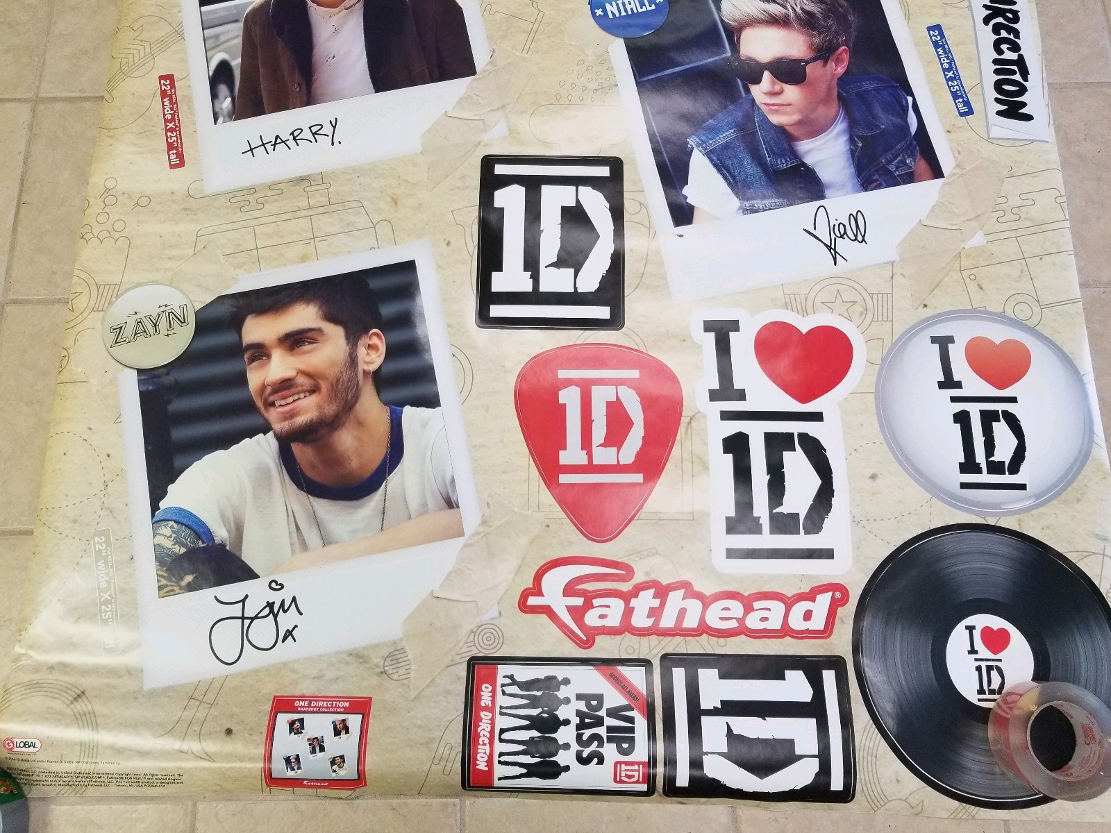 Fathead Wall Decal One Direction Collection PEEL & STICK Liam Payne Harry Styles