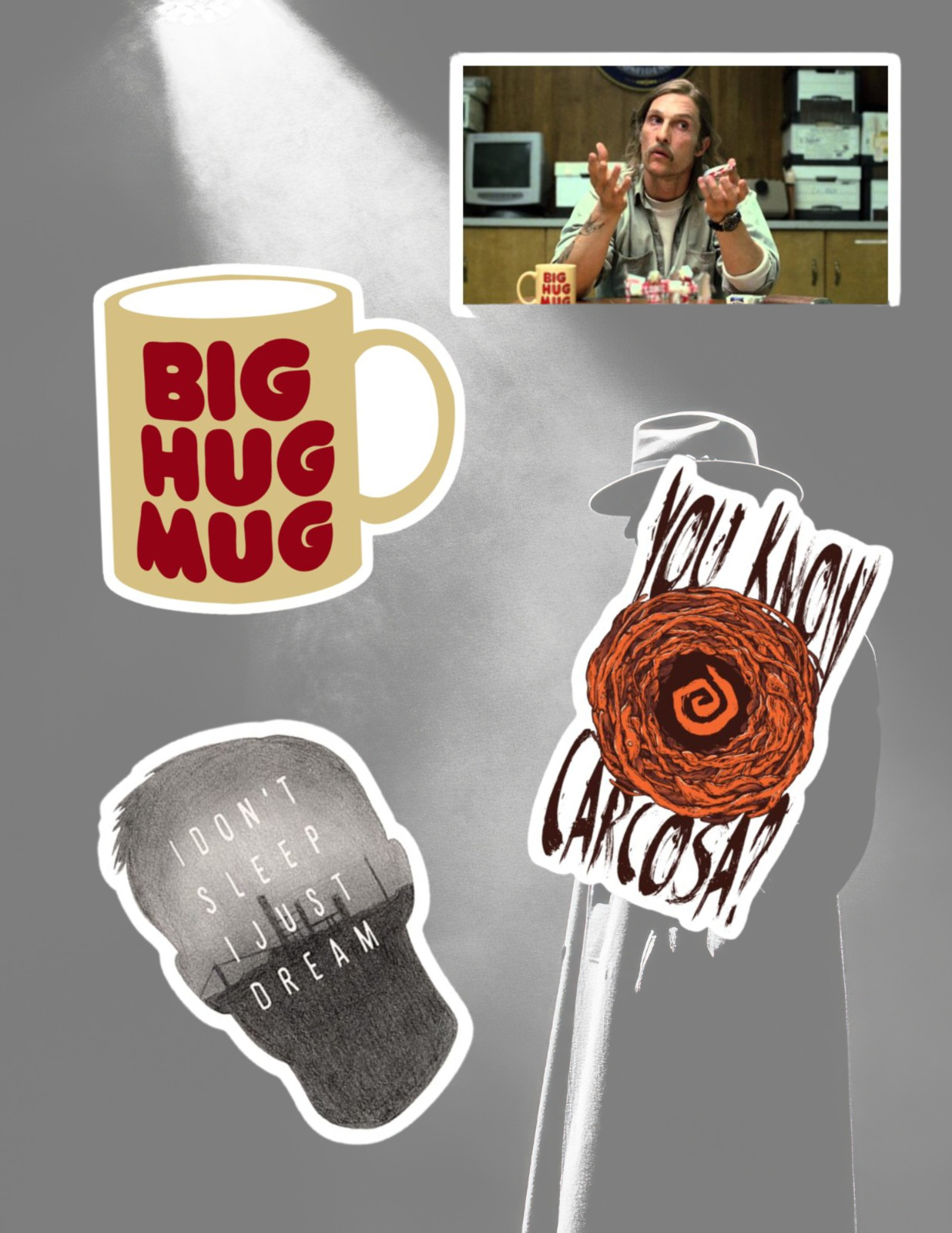 True Detective TV 4pc Stickers Pack