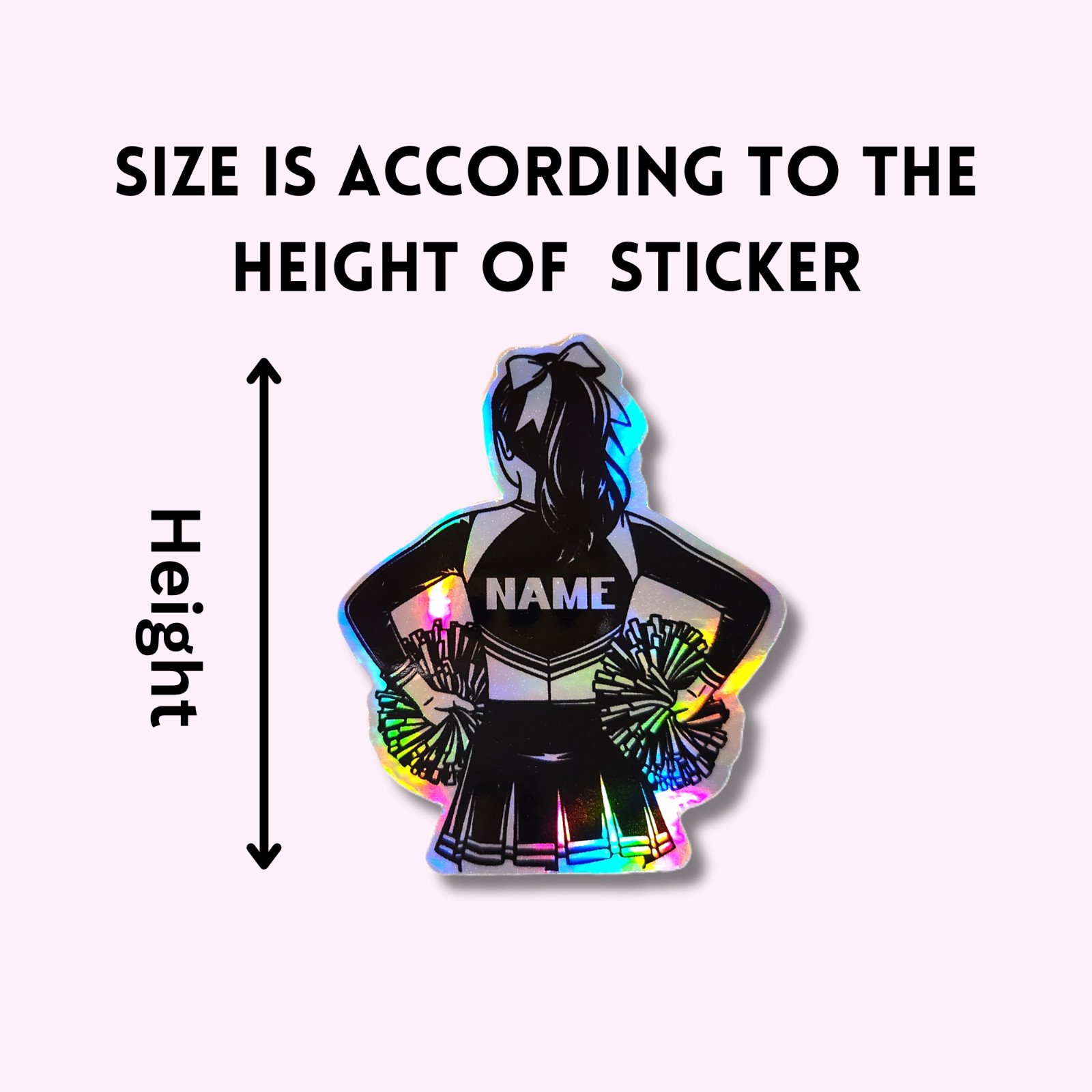 Custom Cheerleader Name Sticker, Personalized Cheer Stickers, Cheer Squad Gift