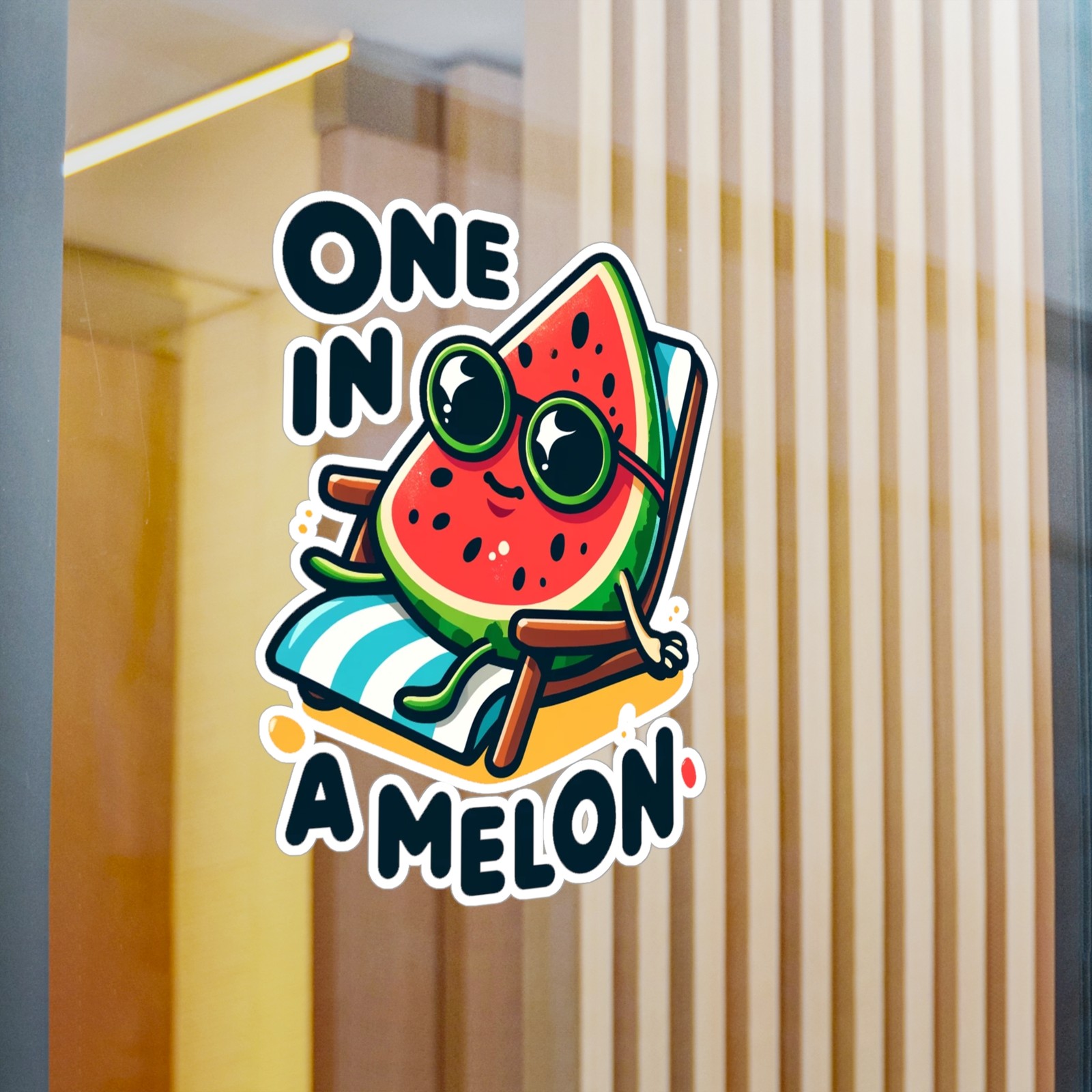 One in a Melon Watermelon Sticker Vinyl Decal – Matte Summer Fruit Label Glossy