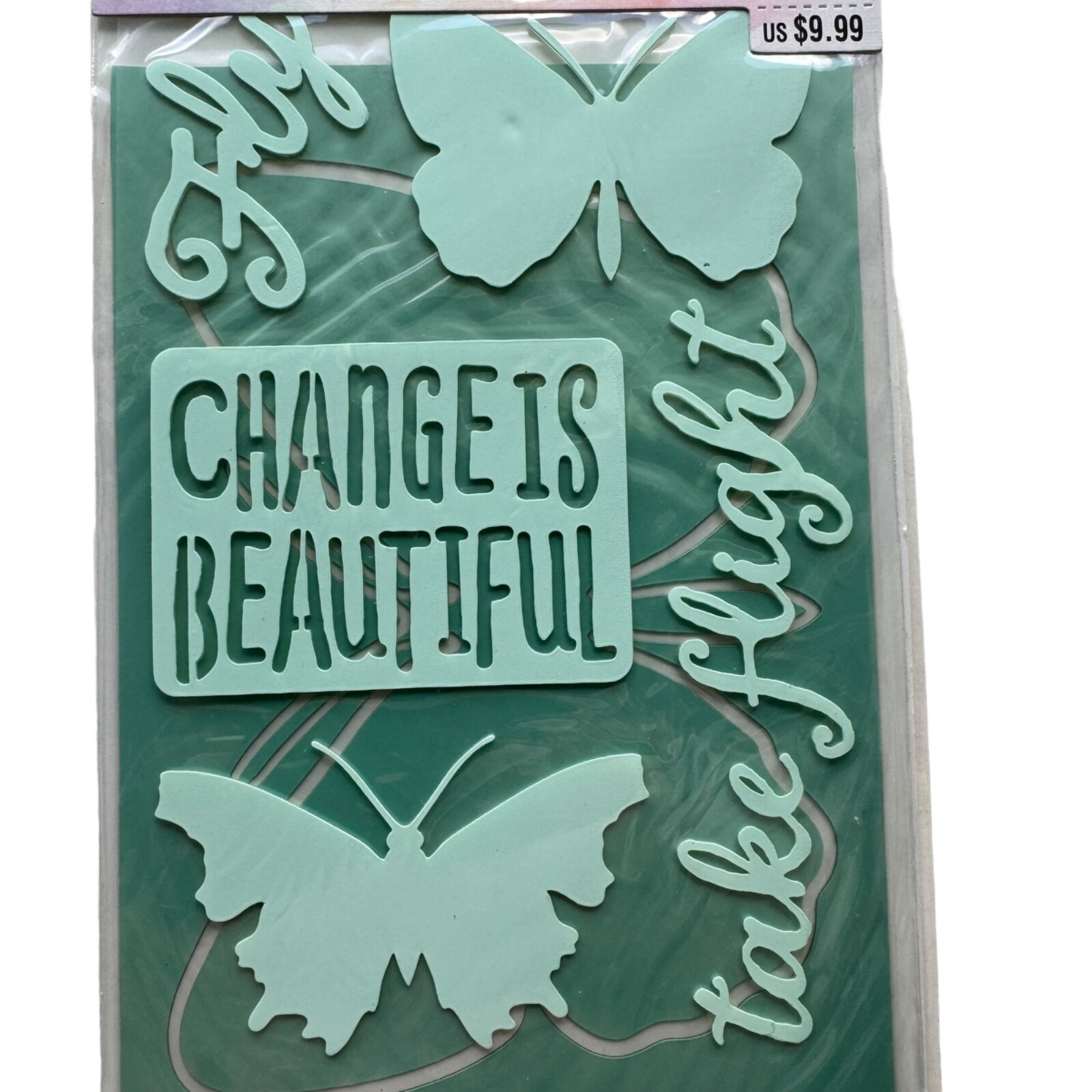 Recollections STENCILS 2 Sheet Sets Butterfly Leaf Nature Phrases Words Crafts