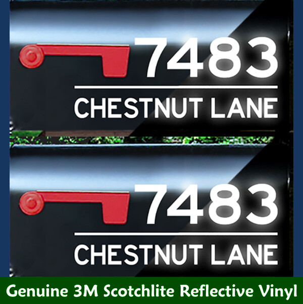 Reflective Address Number & Street Name Personalized Decal Set of 2 – 1277R-ST