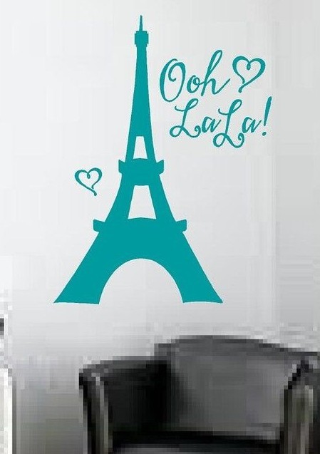 Eiffel Tower Paris wall sticker decal mural ooh lala art kids teenagers nursery