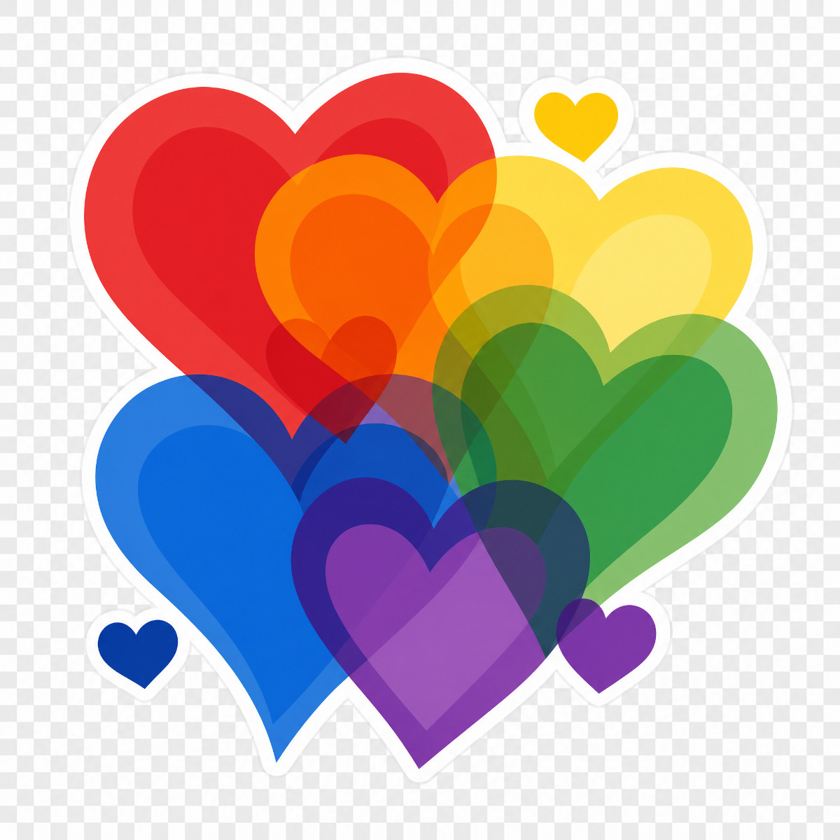 3 inch Rainbow Hearts Sticker Colorful Love Hearts Vinyl Decal Bright Spectrum H