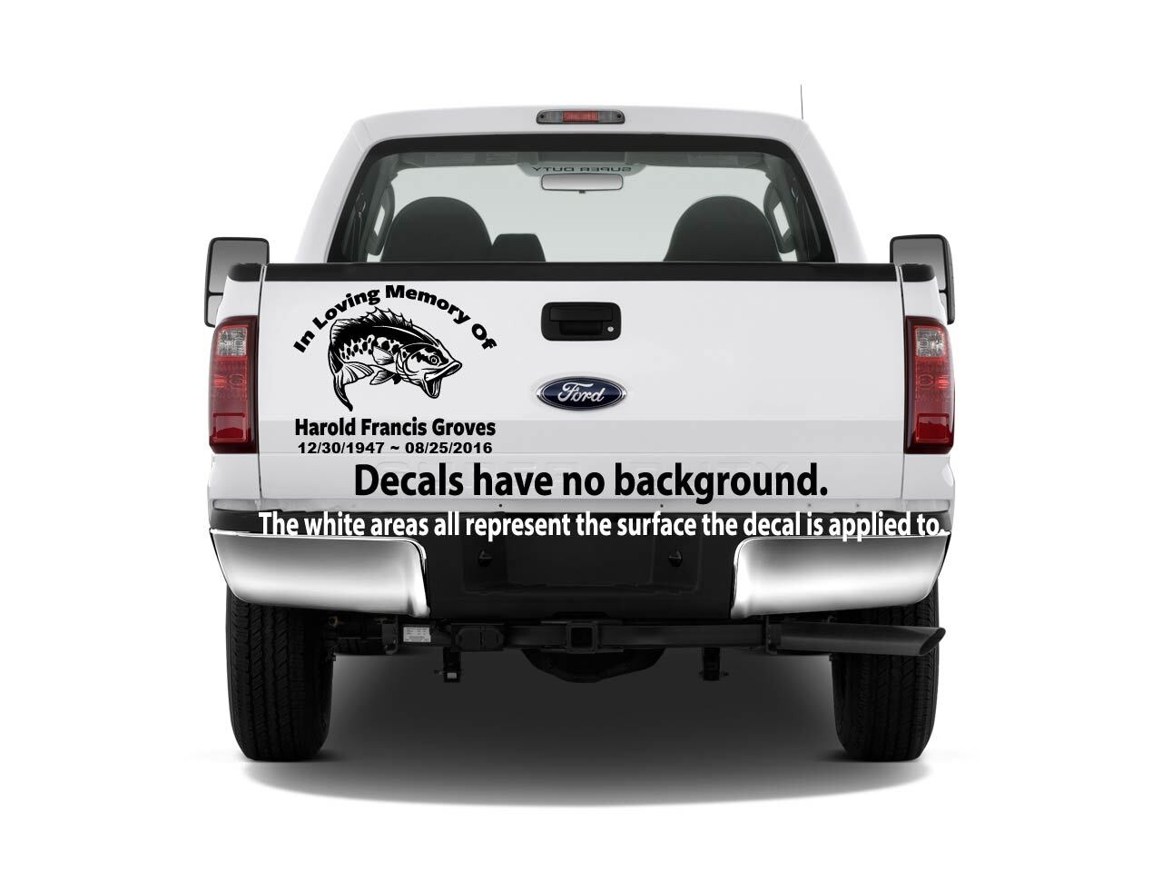 In Loving Memory – Largemouth Bass Fish Sticker Decal Memorial Personalized